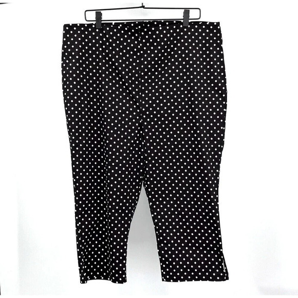 Unique Vintage High-Waisted Retro Capris Pants Size 2x/18 BlackWhite Polka Dot‎ - Picture 1 of 9